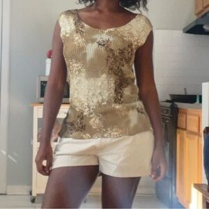 Covington Floral Tank Top - Brown and Cream